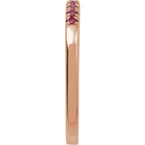 10K Rose Gold Natural Ruby Stackable Ring