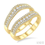 7/8 Ctw Round Cut Diamond Insert Ring in 14K Yellow Gold