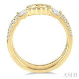 1/2 Ctw Baguette and Round Cut Diamond Insert Ring in 14K Yellow Gold