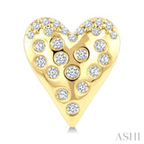 1/5 Ctw Round Cut Diamond Heart Mosaic Stud Earrings in 10K Yellow Gold