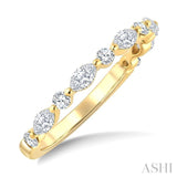 5/8 Ctw Alternating Marquise and Round Cut Diamond Fashion Band in 14K Yellow Gold