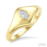1/5 Ctw Marquise Cut Golden Glow Diamond Fashion Signet Ring in 10K Yellow Gold