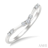 1/10 Ctw Chevron Round Cut Diamond Fashion Band in 14K White Gold