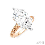1/8 Ctw Marquise Shape Round Cut Diamond Akari Wheat Shank Semi-Mount Engagement Ring in 14K Rose and White Gold