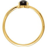 14K Yellow Gold 8x6 mm Oval Natural Black Onyx Cabochon Ring