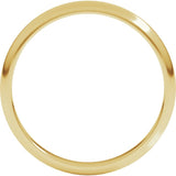 18K Yellow Gold 2.5 mm Half Round Band Size 8