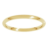 14K Yellow Gold 1.5 mm Lightweight Comfort-Fit Half Round Band Size 5