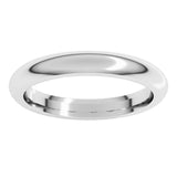14K White Gold 3 mm Comfort-Fit Half Round Band Size 5.5