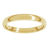 14K Yellow Gold 2.5 mm Lightweight Comfort-Fit Half Round Band Size 8