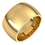 14K Yellow Gold 12 mm Comfort-Fit Half Round Band Size 11