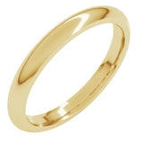 18K Yellow Gold 2.5 mm Comfort-Fit Half Round Band Size 8.5