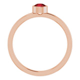 14K Rose Gold 4 mm Natural Mozambique Garnet Ring