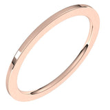 14K Rose Gold 1 mm Comfort-Fit Flat Band Size 8