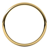 14K Yellow Gold 1 mm Lightweight Half Round Band Size 7