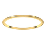 14K Yellow Gold 1 mm Lightweight Half Round Band Size 7