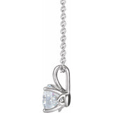 14K White Gold 1/2 CT Natural Diamond 16-18" Necklace