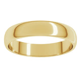 14K Yellow Gold 4 mm Lightweight Half Round Band Size 7