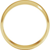 14K Yellow Gold 7 mm Lightweight Half Round Band Size 11