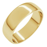 10K Yellow Gold 6 mm Lightweight Half Round Band Size 9