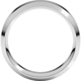10K White Gold 7 mm Beveled-Edge Comfort-Fit Flat Band Size 10