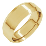 14K Yellow Gold 7 mm Beveled-Edge Comfort-Fit Flat Band Size 9