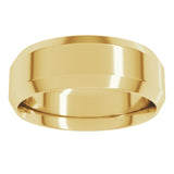 14K Yellow Gold 7 mm Beveled-Edge Comfort-Fit Flat Band Size 9