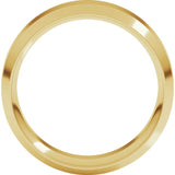 14K Yellow Gold 7 mm Beveled-Edge Comfort-Fit Flat Band Size 10