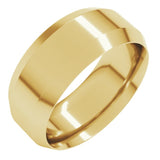 10K Yellow Gold 8 mm Beveled-Edge Comfort-Fit Flat Band Size 10.5