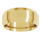 10K Yellow Gold 8 mm Beveled-Edge Comfort-Fit Flat Band Size 10.5