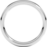 10K White Gold 4 mm Beveled-Edge Comfort-Fit Flat Band Size 7.5