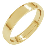 10K Yellow Gold 4 mm Beveled-Edge Comfort-Fit Flat Band Size 11
