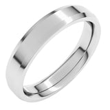 Sterling Silver 4 mm Beveled-Edge Comfort-Fit Flat Band Size 9