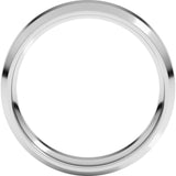 10K White Gold 5 mm Beveled-Edge Comfort-Fit Flat Band Size 11.5