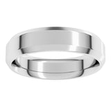 10K White Gold 5 mm Beveled-Edge Comfort-Fit Flat Band Size 11.5