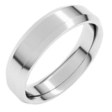 14K White Gold 5 mm Beveled-Edge Comfort-Fit Flat Band Size 12