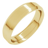 10K Yellow Gold 5 mm Beveled-Edge Comfort-Fit Flat Band Size 9