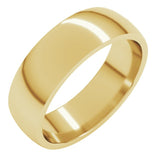 18K Yellow Gold 6 mm Lightweight Comfort-Fit Half Round Band Size 8