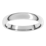 10K White Gold 3 mm Lightweight Comfort-Fit Half Round Band Size 8