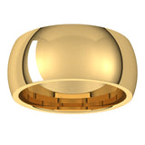 14K Yellow Gold 9 mm Comfort-Fit Half Round Band Size 12
