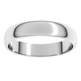 Continuum Sterling Silver 4 mm Lightweight Half Round Band Size 10.5