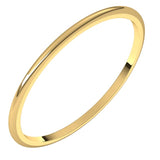 10K Yellow Gold 1 mm Lightweight Half Round Band Size 12.5