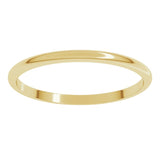 10K Yellow Gold 1.5 mm Lightweight Half Round Band Size 12.5