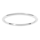 Platinum 1 mm Lightweight Comfort-Fit Half Round Band Size 5.5