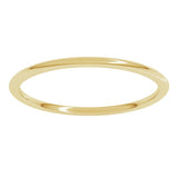 14K Yellow Gold 1 mm Lightweight Comfort-Fit Half Round Band Size 6
