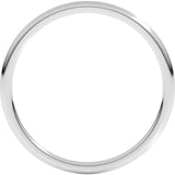14K White Gold 1 mm Lightweight Comfort-Fit Half Round Band Size 7.5