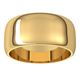 14K Yellow Gold 9 mm Half Round Band Size 7.5