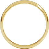 14K Yellow Gold 4 mm Lightweight Half Round Band Size 10.5