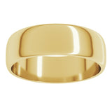 14K Yellow Gold 6 mm Lightweight Half Round Band Size 9.5