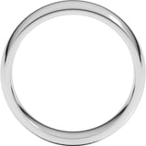 10K White Gold 7 mm Lightweight Comfort-Fit Half Round Band Size 10
