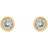 14K Yellow Gold .03 CTW Natural Diamond Micro Bezel-Set Earrings